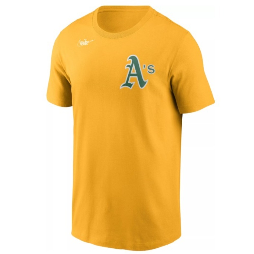 Oakland Athletics Shirt Men's Large Reggie Jackson #9 Yellow T-Shirt Nike